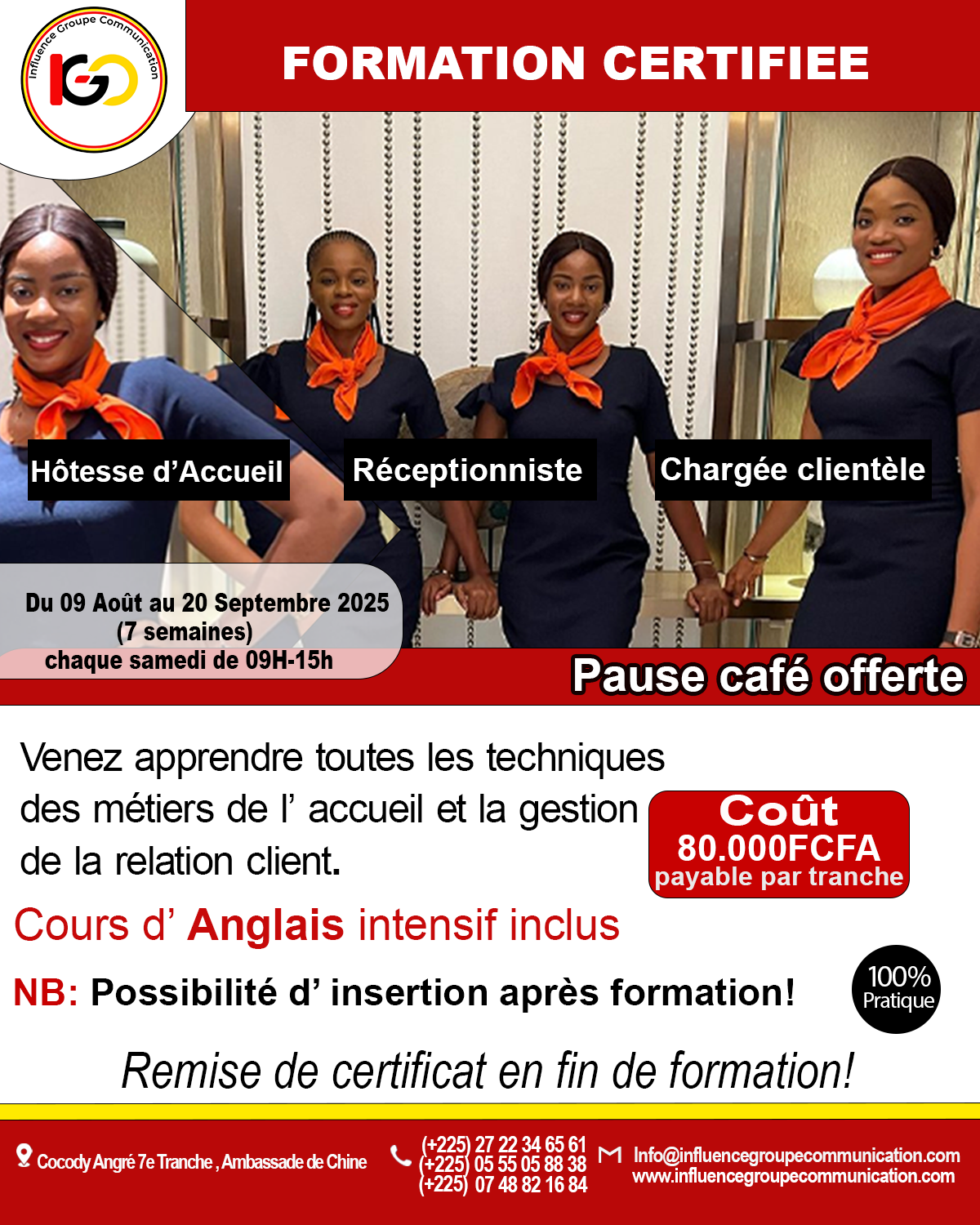 FORMATION CERTIFIEE ACCUEIL- RECEPTIONNISTE- CHARGEE CLIENTELE